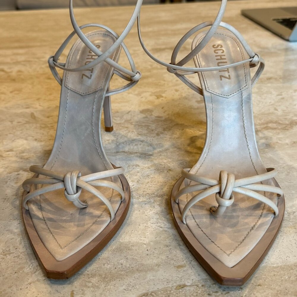 Schutz Strappy Nude Heel